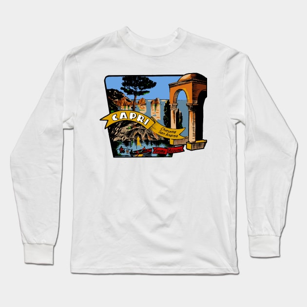 Capri, Italy Decal Long Sleeve T-Shirt by zsonn